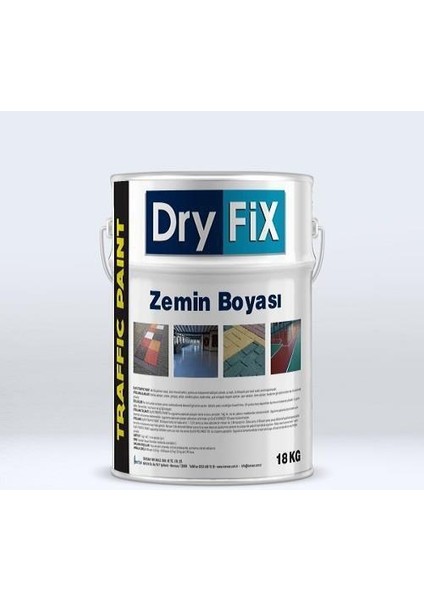 Dryfix Traffic Paint Zemin Boyası 18 kg Ral 3020 Bayrak Kırmızı