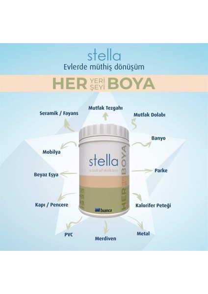 Bianca Stella Su Bazlı Saf Akrilik Boya 0.50 Lt Beyaz