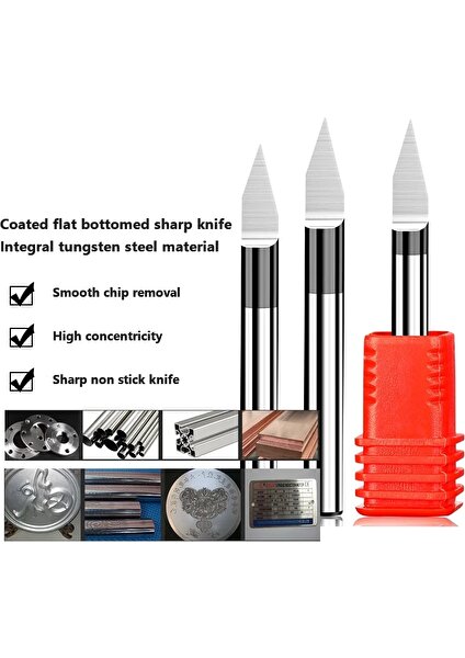 3.175X30X0.1 1 Adet Pcb 3D Gravür Bit 10/15/20/25/60/90 V Şekli Oyma Uçları Uçlu 3.175/4/6 Tungsten Karbür Pcb Freze Kesicisi Alüminyum Kesici (Yurt Dışından)