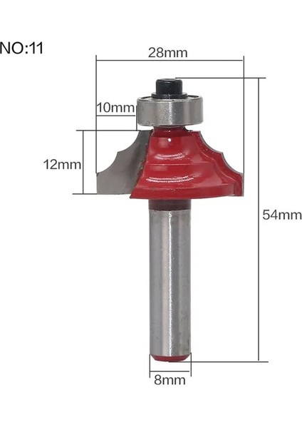 NO11 1 Adet 8mm Shank Ahşap Freze Ucu Düz Uçlu Freze Düzeltici Temizleme Gömme Trim Köşe Yuvarlak Koy Kutusu Uçları Araçları Freze Cutte (Yurt Dışından)