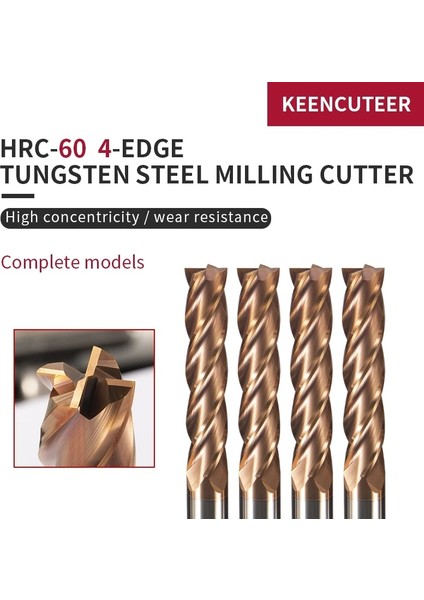 4f D5XD5X75L Tungsten Çelik End Mill HRC60 4 Flüt 1MM-20MM Tungsten Shank Freze Kesici Cnc Makineleri Araçları Alaşım Kaplama Karbür Torna Için (Yurt Dışından)