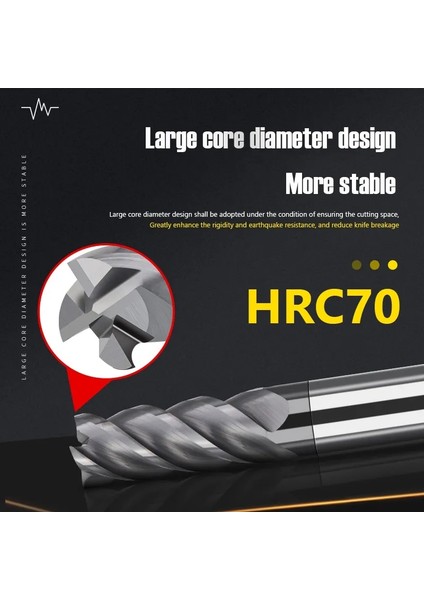 4X10X6X50 Cnc Işleme Frezeler HRC70 1,6,7,8to 20 mm 4 Flüt Freze Kesicisi Alaşım Kaplama Tungsten Çelik Kesme Aleti Karbür Parmak Freze (Yurt Dışından)