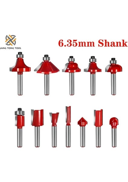 6.35MM Hiçbir Durumda 6MM/6.35MM/8MM Shank Yönlendirici Bit Seti Kırpma Ucu Düz Freze Kesicisi Ahşap Uçları Tungsten Karbür Kesme Ağaç Işleme LT026 (Yurt Dışından)