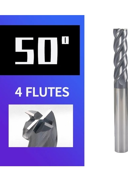 D8XD8X60L,1 Adet 4FX50 Freze Kesicisi Karbür Uç Alaşımlı Kaplama HRC50/60/65 Tungsten Çelik Alet Cnc Makineleri Araçları Torna 2/3/4 Flüt Karbür Değirmen (Yurt Dışından)