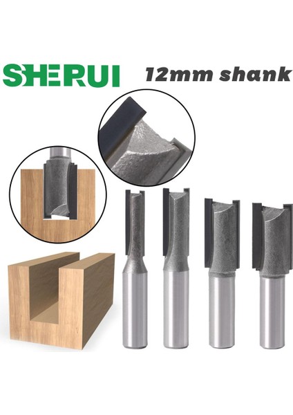 12X12X30.2MM 1 Adet 12MM Shank 2 Flüt Düz Uç Ağaç Işleme Araçları Yönlendirici Bit Ahşap Tungsten Karbür Parmak Freze Freze Kesicisi (Yurt Dışından)