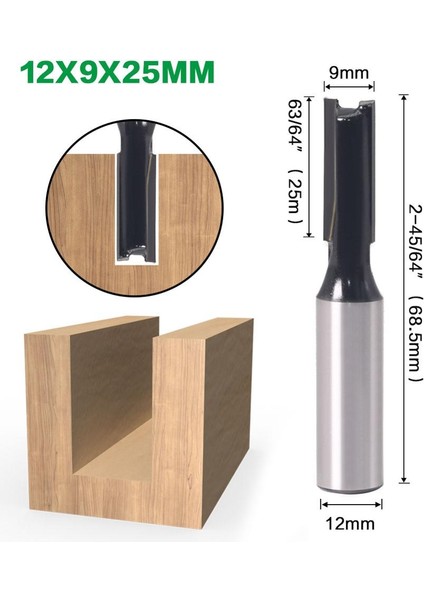 12X12X30.2MM 1 Adet 12MM Shank 2 Flüt Düz Uç Ağaç Işleme Araçları Yönlendirici Bit Ahşap Tungsten Karbür Parmak Freze Freze Kesicisi (Yurt Dışından)