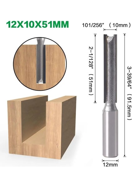 12X12X30.2MM 1 Adet 12MM Shank 2 Flüt Düz Uç Ağaç Işleme Araçları Yönlendirici Bit Ahşap Tungsten Karbür Parmak Freze Freze Kesicisi (Yurt Dışından)
