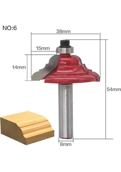 No6 1 Adet 8mm Shank Ahşap Freze Ucu Düz Uç Freze Düzeltici Temizleme Gömme Trim Köşe Yuvarlak Koy Kutusu Uçları Araçları Freze Cutte (Yurt Dışından)