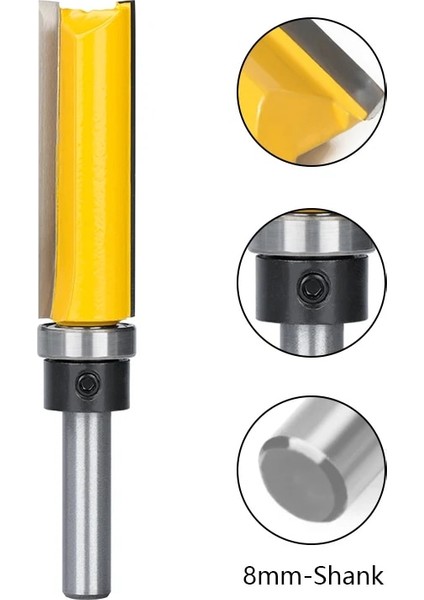 19XD8X50X94L Cmcp 8mm Shank Gömme Trim Rulman 5/8 "bıçak Şablonu Yönlendirici Bit Düz Yuvası Desen Bit Karbür End Mill Ahşap Yönlendirici Bit (Yurt Dışından) fırsatları