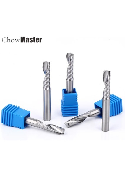 3.175X1.5X8 Cnc Araçları Ağaç Işleme Metal Akrilik Alüminyum Pvc Değirmen Tek Flüt Uçlu Değirmen Spiral Uçlu Değirmen Gravür Matkap Uçları (Yurt Dışından)
