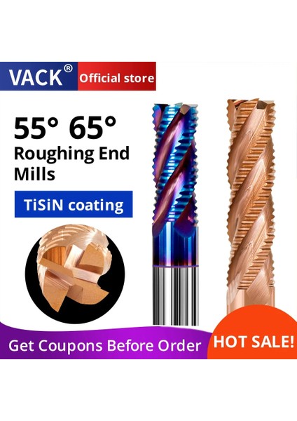 10XD10X75L HRC65 4 Flüt Vack Kaba Freze Karbür 4 Flüt HRC55° 65° Freze Uçları Alüminyum Metal Çelikler Için Cnc Freze Kesici Kaba Işleme Değirmeni 4 6 8mm (Yurt Dışından) fiyatları
