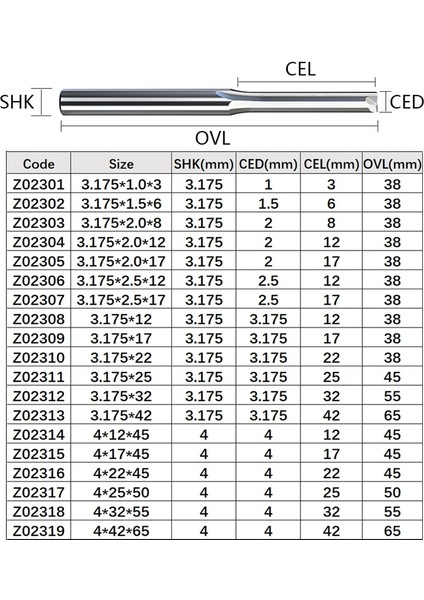 3.175X2.5X17 10 Adet/grup 3.175MM Shank 2 Flüt Düz Yuvası Freze Kesicisi Tungsten Karbür End Mill Cnc Router Bit Gravür Bit Araçları (Yurt Dışından)
