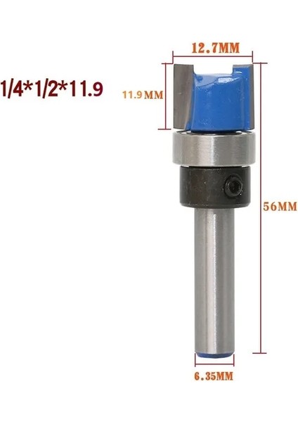 11 9mm 1/4 "(6.35MM) Shank Gömme Trim Yönlendirici Bit Desen Bit Üst Alt Rulman Bıçağı Şablonu Ahşap Freze Kesicisi Marangoz (Yurt Dışından)