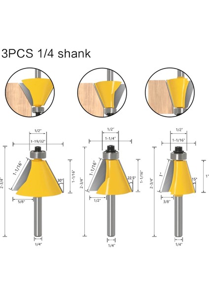 12.7X22.5 1 Adet 8mm 6mm 1/4 Inç 12MM 1/2 Inç Shank Pah Yönlendirici Bit 15 Derece Eğim Kenar Freze Kesicisi Ahşap Woodorking Tezgahları (Yurt Dışından) indirimleri