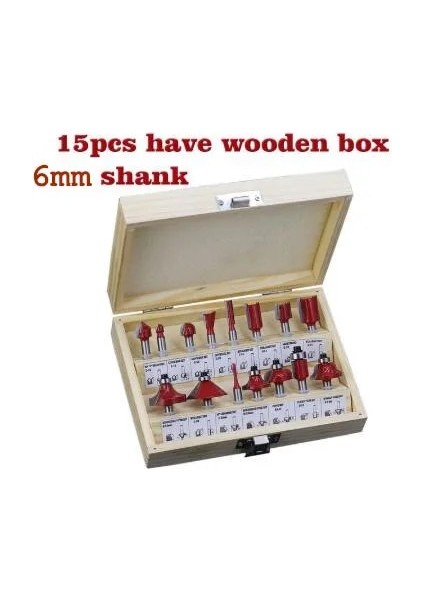 15 Adet 6mm Kutu ile 35 Adet 6mm 8mm 1/4 Shank Profesyonel Dıy Ahşap Freze Kesicisi Yönlendirici Bit Seti Tungsten Karbür Ağaç Işleme Alet Takımı Ahşap Kutu ile (Yurt Dışından)