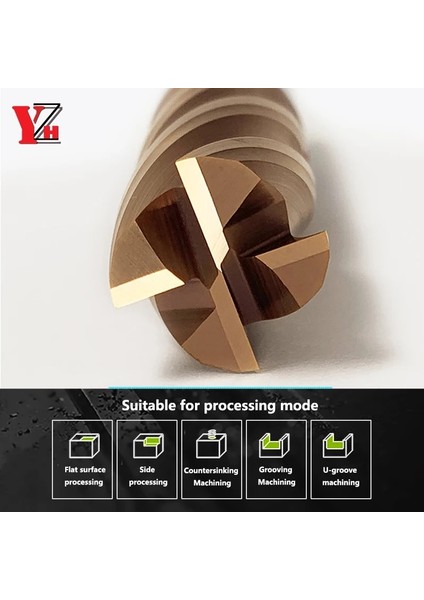 D4.1X13X6DX50L-4T HRC55 Karbür Uçlu Değirmen Çapı 1.1mm ~ 13.9mm 4 Flüt Tungsten Makinesi Kesici Takım Cnc Kaplama Metal Yüz Kare Bit (Yurt Dışından)