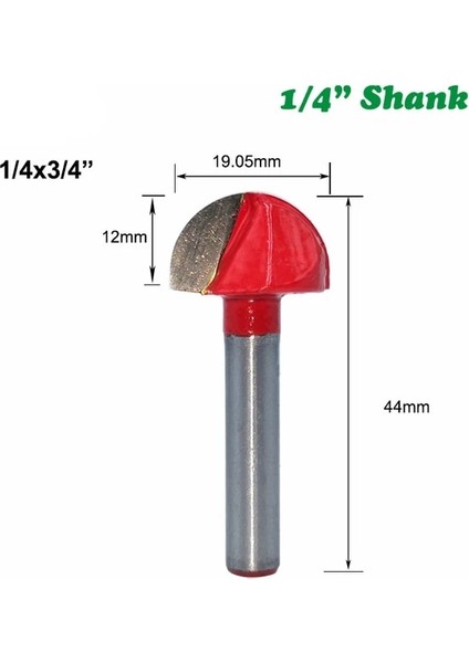 B-06 6/6.35MM Shank Yuvarlak Uçlu Yönlendirici Bit Yuvarlak Freze Kesici Ahşap Cnc Yarıçapı Çekirdek Kutusu Katı Karbür Matkap Ucu Woofworking Araçları (Yurt Dışından)