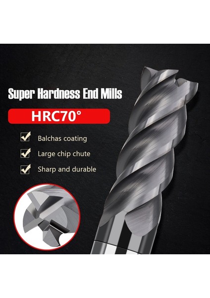 4X10X4X50 HRC70 Karbür Frezeler 4 Flüt 123456789,10,11,12,13,14,16,18,20MM, Metal Metal Yönlendirici Cnc Freze Kesici Aletler Için Frezeler (Yurt Dışından)