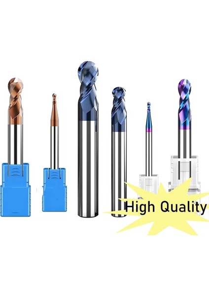R1.75X4DX50L,5 Adet HRC65-2F Xuhan Bilyalı Uçlu Freze Tungsten Karbür Kesici Cnc Router Bit Freze Aracı R0.5 6mm 8mm 10MM HRC50 55 65 2 4 Flüt (Yurt Dışından)