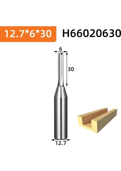H66020630 Huhao 1/2 "şap 3 Flüt Freze Kesici Tct Düz Freze Uçları Kırpma End Mill Kesiciler Mdf Kontrplak Sunta Yuvası Matkap (Yurt Dışından)