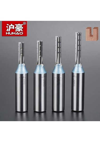 H66020630 Huhao 1/2 "şap 3 Flüt Freze Kesici Tct Düz Freze Uçları Kırpma End Mill Kesiciler Mdf Kontrplak Sunta Yuvası Matkap (Yurt Dışından)