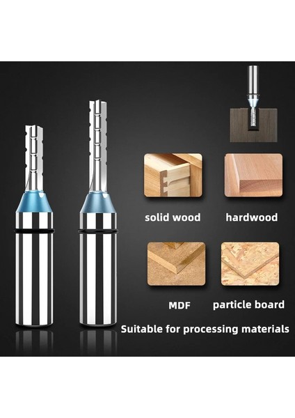 H66020630 Huhao 1/2 "şap 3 Flüt Freze Kesici Tct Düz Freze Uçları Kırpma End Mill Kesiciler Mdf Kontrplak Sunta Yuvası Matkap (Yurt Dışından)