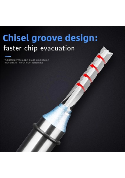 H66020630 Huhao 1/2 "şap 3 Flüt Freze Kesici Tct Düz Freze Uçları Kırpma End Mill Kesiciler Mdf Kontrplak Sunta Yuvası Matkap (Yurt Dışından)