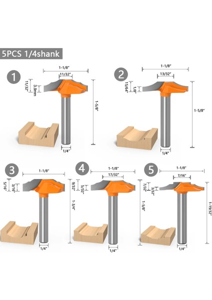 No1 6X29 1 Adet 1/4 "6mm Shank Ağaç Işleme Kapı Çerçevesi Dantel Bıçak Kapı Gravür Profilli Dantel Kabine Gravür Bıçağı Ithal Freze Kesicisi (Yurt Dışından)