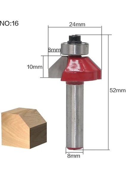 NO16 1 Adet 8mm Shank Ahşap Freze Ucu Düz Uçlu Freze Düzeltici Temizleme Gömme Trim Köşe Yuvarlak Koy Kutusu Uçları Araçları Freze Cutte (Yurt Dışından)