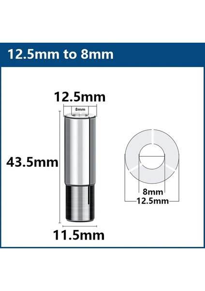 12.7mm Ila 8mm Xcan Yönlendirici Bit Adaptörü Pens 6 6.35 8 10 12 12.7mm Cnc Freze Kesicisi Hassas Ayna End Mill Adaptörü Takım Tezgahı Tutucu (Yurt Dışından)