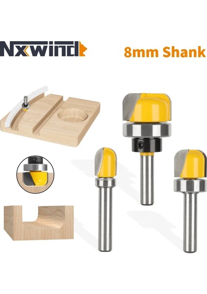 8X19.05X16 Nxwınd 1 Adet 8 mm Shank Yuvarlak Burun Ucu Rulman ile Yönlendirici Bit Ağaç Işleme Freze Kesicisi Ahşap Bit Yüz Değirmeni (Yurt Dışından) fiyatları