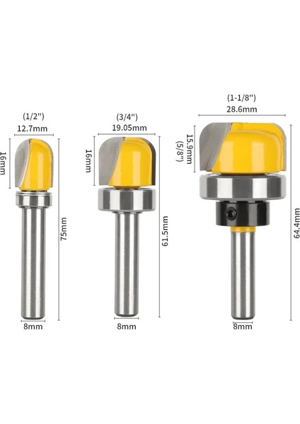 8X19.05X16 Nxwınd 1 Adet 8 mm Shank Yuvarlak Burun Ucu Rulman ile Yönlendirici Bit Ağaç Işleme Freze Kesicisi Ahşap Bit Yüz Değirmeni (Yurt Dışından) fırsatları