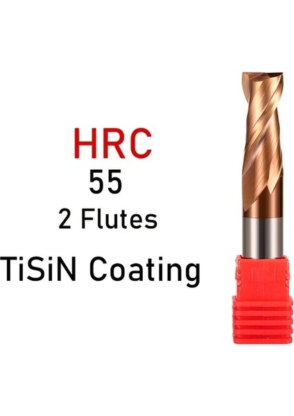 3X4DX50L-2F, 1 Adet HRC55 Çelik HRC50 HRC55 HRC65 Karbür Uçlu Değirmen 2 Flüt Parmak Freze Freze Kesici Alaşım Kaplama Tungsten Çelik Kesme Aleti Cnc Işleme Frezeler (Yurt Dışından)