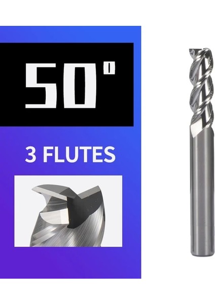 D5XD5X100L,1 Adet 3FX50 Freze Kesici Karbür Uçlu Alaşım Kaplama HRC50/60/65 Tungsten Çelik Alet Cnc Makineleri Araçları Torna 2/3/4 Flüt Karbür Değirmen (Yurt Dışından)
