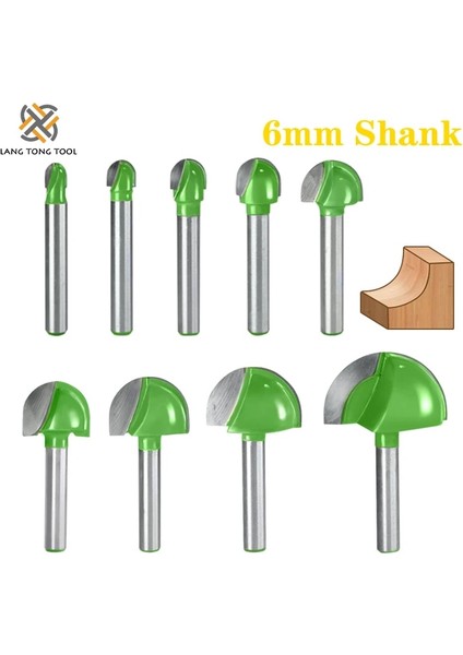 6mm Shank x 8mm 6mm Shank Bilyalı Uçlu Freze Uçları Seti End Mill Yuvarlak Koy Kutusu Katı Karbür Cnc Yarıçapı Çekirdek Freze Ucu LT014 (Yurt Dışından)