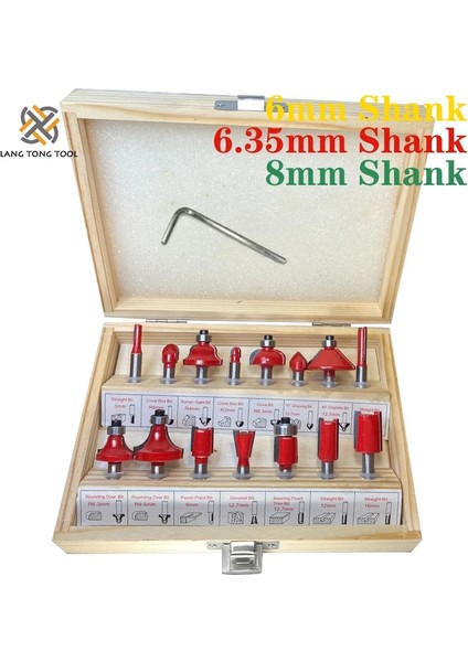 8mm Hiçbir Ahşap Kasa 6MM/6.35MM/8MM 15 Adet Yönlendirici Bit Seti Kırpma Düz Freze Kesicisi Ahşap Uçları Tungsten Karbür Kesme Ağaç Işleme Kırpma (Yurt Dışından) fiyatları