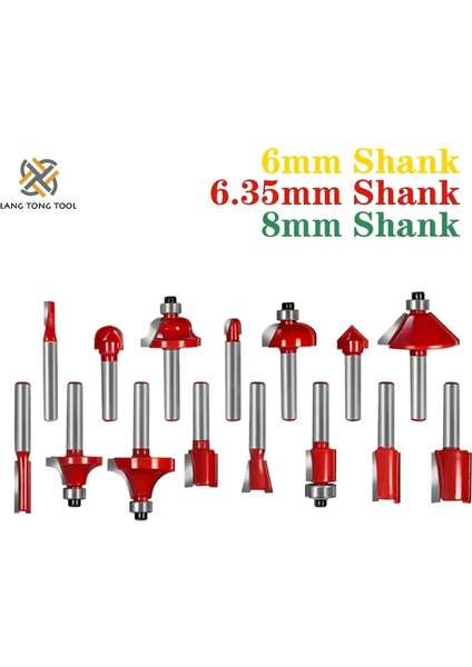 8mm Hiçbir Ahşap Kasa 6MM/6.35MM/8MM 15 Adet Yönlendirici Bit Seti Kırpma Düz Freze Kesicisi Ahşap Uçları Tungsten Karbür Kesme Ağaç Işleme Kırpma (Yurt Dışından) fırsatları