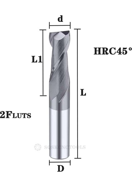 D1X4DX3X50L 2FHRC45 Karbür Yarıçapı Uç Kesici Değirmen Alüminyum Cnc Freze Kesici Metal Tungsten Çelik Cnc Işleme Endmils (Yurt Dışından)