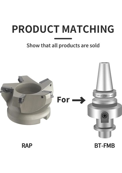No Insert Rap 300R 50-22-4t Rap 300R 50-22-4t 400R 63-22-4t 400R 80-27-5t 75 Derece Pozitif Kafa 25.4 50MM APMT1135/APMT1604 Cnc Freze Kesici Yüzey Frezesi (Yurt Dışından)