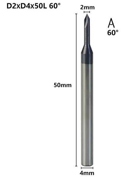 2XD4X50LX90D Pah Freze Kesici 60 90 120 Derece Karbür Pah Kırma Değirmeni Çapak Alma Kenarları V Grove Yönlendirici Bit 3 Flüt Cnc End Mill (Yurt Dışından)