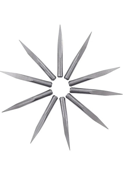 3.175X30X0.4 10 Adet 3 Kenar Piramit Gravür Uçları 3.175MM Shank 3 Yüz Bit 10-90 Derece Karbür End Mill Freze Kesicisi Cnc Router Bit (Yurt Dışından)