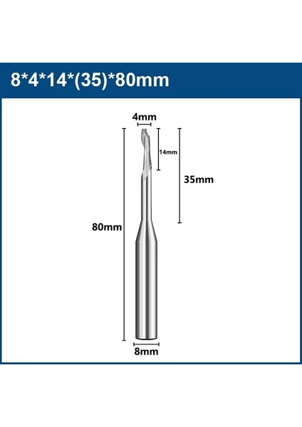 8X4X14X80MM Xcan Hss Freze Kesici 8mm Shank Gravür Bit Alüminyum Pencere Kesme Tek Flüt End Mill Cnc Alüminyum Kesici Yönlendirici Bit (Yurt Dışından)