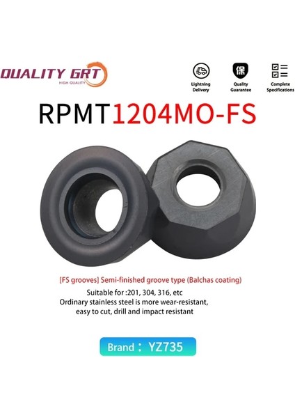 RPMT1204MO-FS 735 Q.grt 10PCS Karbür Uç RPMT08 RPMW1204 RPMT1605 Rdmw RPGT07 08 Metal Torna Ucu Dahili Yuvarlak Karbür Uç Cnc (Yurt Dışından)