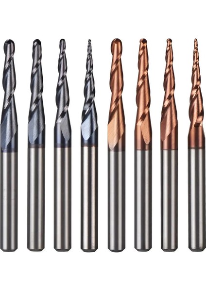 5PC-R0.75-D3.1-HRC62 5 Adet/grup Tungsten Katı Karbür Inç Boyutu 3.175MM Bilyalı Burun Konik Uçlu Freze Freze Uçları Cnc Konik Ahşap Metal Freze Kesici (Yurt Dışından) indirimleri
