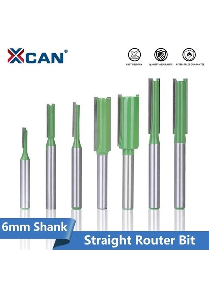 6mm x 4X20 Xcan Tek Çift Flüt Düz Bit 6mm Shank Freze Kesici Ahşap Tungsten Karbür Yönlendirici Bit Doğrama Aleti (Yurt Dışından) fiyatları
