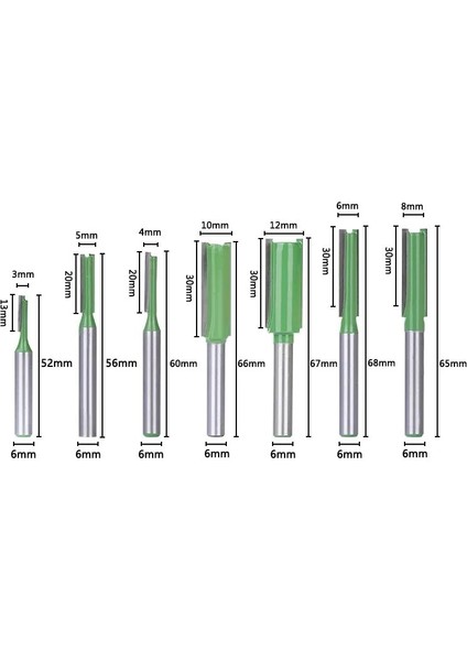 6mm x 4X20 Xcan Tek Çift Flüt Düz Bit 6mm Shank Freze Kesici Ahşap Tungsten Karbür Yönlendirici Bit Doğrama Aleti (Yurt Dışından) modelleri