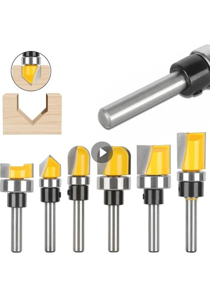 01 6MM/6.35MM Shank Kase Tepsi Yönlendirici Bit 1/4 Shank Freze Kesici Ağaç Işleme Köşe Yuvarlak Alt V Şeklinde Alt Yönlendirici Bit (Yurt Dışından) modelleri