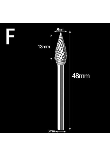 F 1 Adet 3X6MM 1/8 "shank Tungsten Karbür Freze Kesicisi Çapaklar Döner Aracı Matkap Kalıp Elektrikli Taşlama Oyma Bit Çift Kesici (Yurt Dışından)