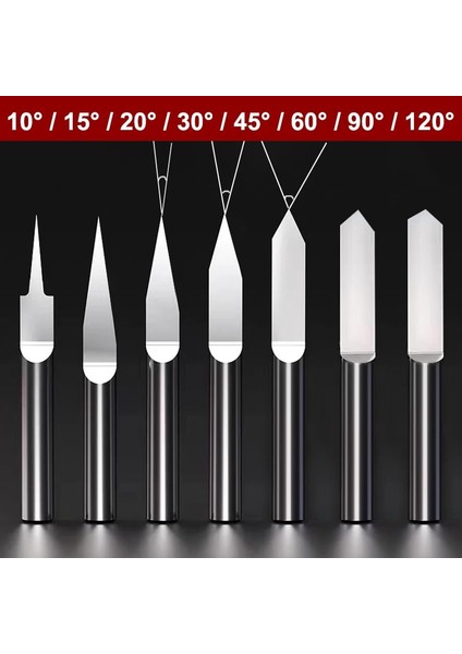Dia.4mm,0.8mm 45 Derece Düz Tabanlı Gravür Ucu 3.175MM 4mm 6mm Karbür Oyma Aleti Pvc Akrilik Plastik Ahşap Metal 3D 10° 15° 20° 30° 45° 60° 90° (Yurt Dışından)