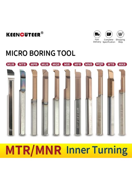 Mtr8 R0.1 L30 Mtr Mnr Küçük Çaplı Delme Aracı Asismik Karbür Mikro Çaplı Iç Torna Takımı Cnc Torna Sağ Kesici (Yurt Dışından)